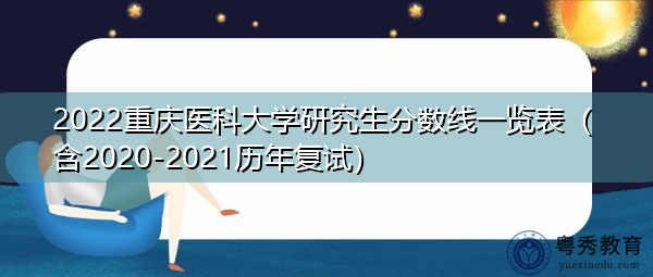 2022重庆医科大学研究生分数线一览表（含2020-2021历年复试）