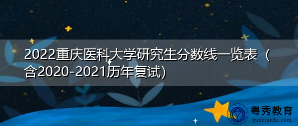 2022重庆医科大学研究生分数线一览表（含2020-2021历年复试）