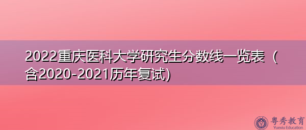 2022重庆医科大学研究生分数线一览表（含2020-2021历年复试）