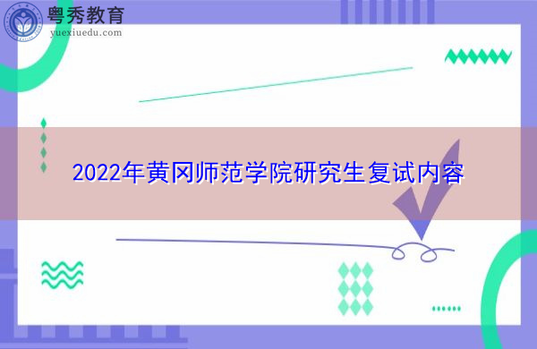 2022年黄冈师范学院研究生复试内容