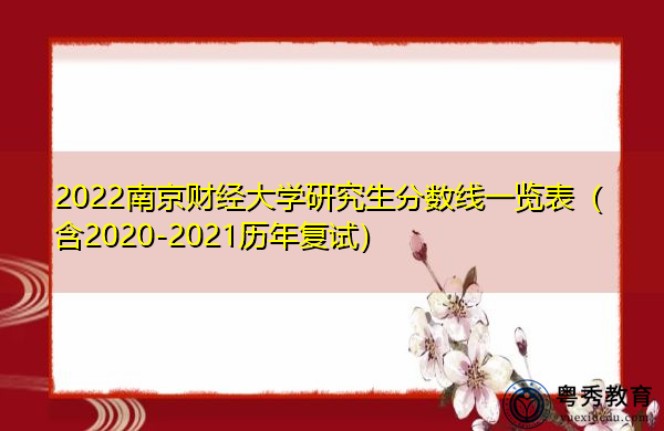 2022南京财经大学研究生分数线一览表（含2020-2021历年复试）