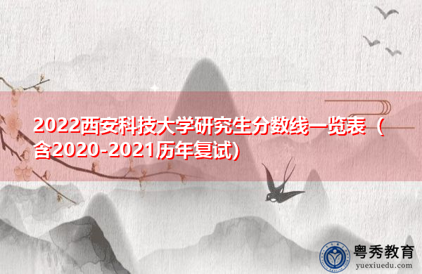 2022西安科技大学研究生分数线一览表（含2020-2021历年复试）
