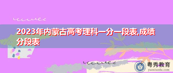 2023年内蒙古高考理科一分一段表,成绩分段表