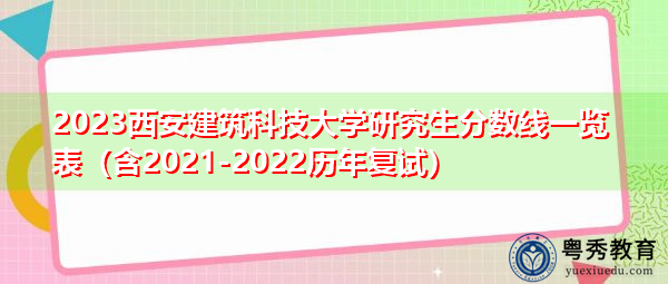 2023西安建筑科技大学研究生分数线一览表（含2021-2022历年复试）