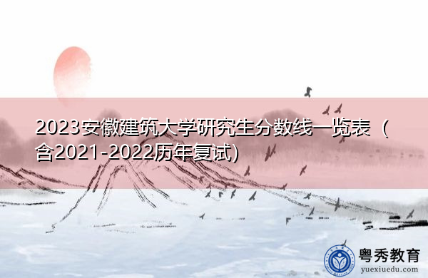 2023安徽建筑大学研究生分数线一览表（含2021-2022历年复试）