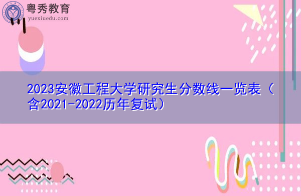 2023安徽工程大学研究生分数线一览表（含2021-2022历年复试）
