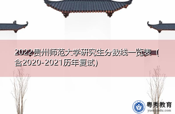 2022贵州师范大学研究生分数线一览表（含2020-2021历年复试）