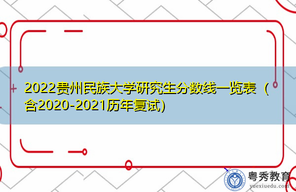 2022贵州民族大学研究生分数线一览表（含2020-2021历年复试）