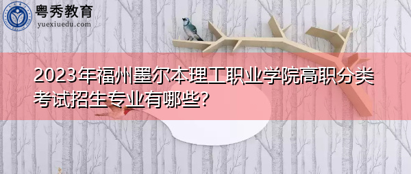 2023年福州墨尔本理工职业学院高职分类考试招生专业有哪些？