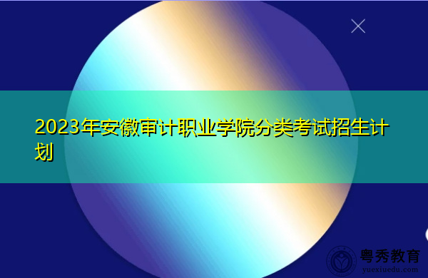 2023年安徽审计职业学院分类考试招生计划