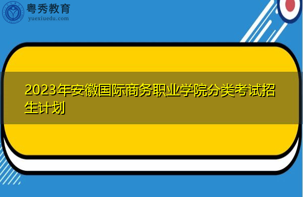 2023年安徽国际商务职业学院分类考试招生计划