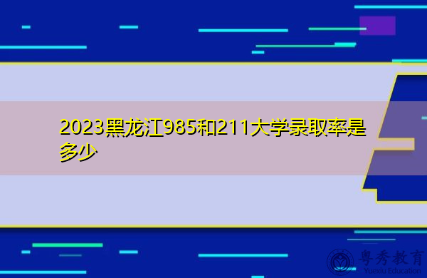 2023黑龙江985和211大学录取率是多少