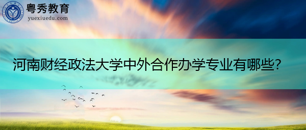 河南财经政法大学中外合作办学专业有哪些? 河南财经政法大学中外合作办学专业有哪些?
