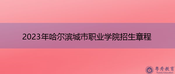 2023年哈尔滨城市职业学院招生章程