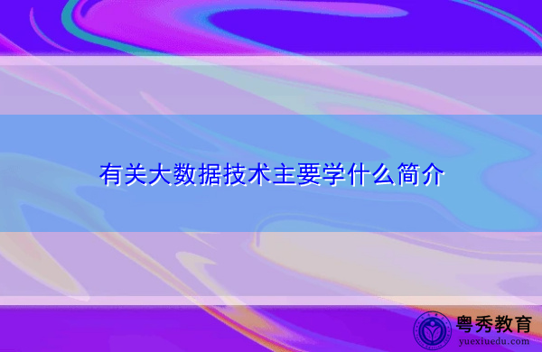 有关大数据技术主要学什么简介