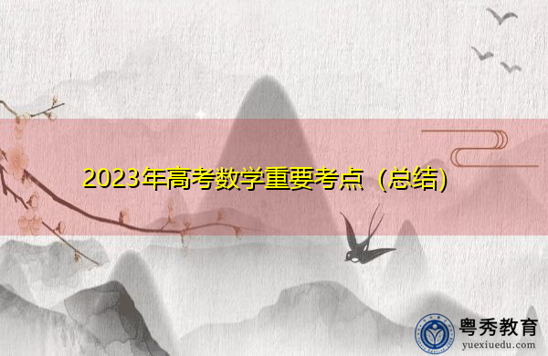 2023年高考数学重要考点（总结）