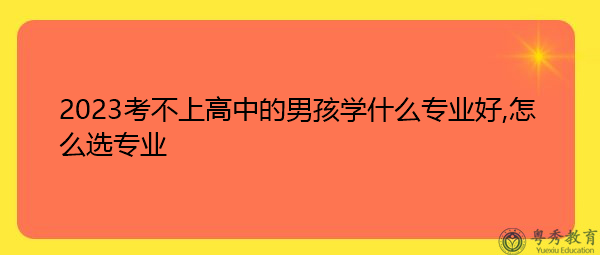 2023考不上高中的男孩学什么专业好,怎么选专业 2023考不上高中的男孩学什么专业好,怎么选专业