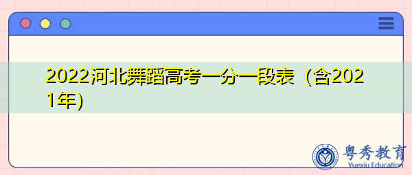 2022河北舞蹈高考一分一段表（含2021年）