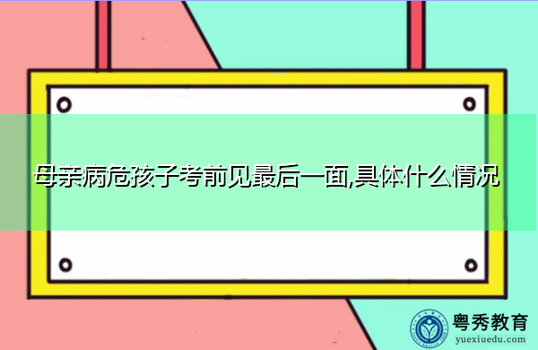 母亲病危孩子考前见最后一面,具体什么情况 母亲病危孩子考前见最后一面,具体什么情况
