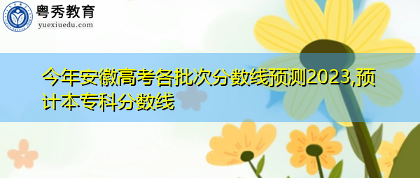 今年安徽高考各批次分数线预测2023,预计本专科分数线 今年安徽高考各批次分数线预测2023,预计本专科分数线