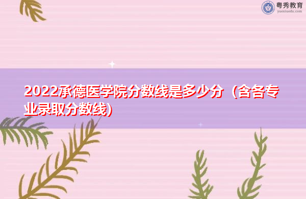 2022承德医学院分数线是多少分（含各专业录取分数线）