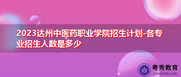 2023达州中医药职业学院招生计划-各专业招生人数是多少 2023达州中医药职业学院招生计划-各专业招生人数是多少