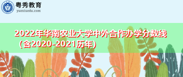 2022年华南农业大学中外合作办学分数线（含2020-2021历年）
