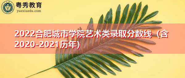 2022合肥城市学院艺术类录取分数线（含2020-2021历年）