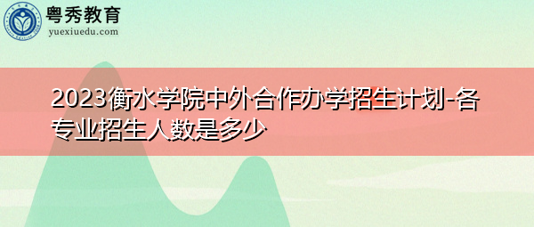2023衡水学院中外合作办学招生计划-各专业招生人数是多少 2023衡水学院中外合作办学招生计划-各专业招生人数是多少