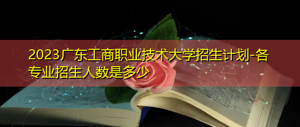 2023广东工商职业技术大学招生计划-各专业招生人数是多少