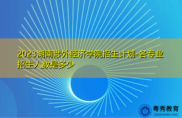 2023湖南涉外经济学院招生计划-各专业招生人数是多少 2023湖南涉外经济学院招生计划-各专业招生人数是多少