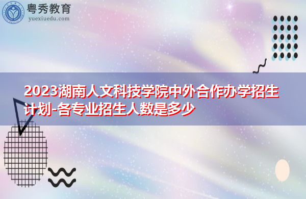 2023湖南人文科技学院中外合作办学招生计划-各专业招生人数是多少 2023湖南人文科技学院中外合作办学招生计划-各专业招生人数是多少