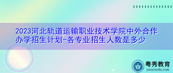 2023河北轨道运输职业技术学院中外合作办学招生计划-各专业招生人数是多少 2023河北轨道运输职业技术学院中外合作办学招生计划-各专业招生人数是多少