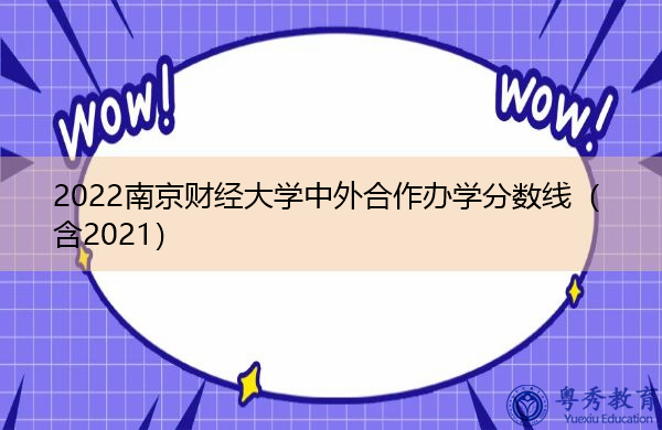 2022南京财经大学中外合作办学分数线（含2021）