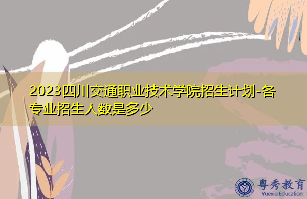 2023四川交通职业技术学院招生计划-各专业招生人数是多少 2023四川交通职业技术学院招生计划-各专业招生人数是多少