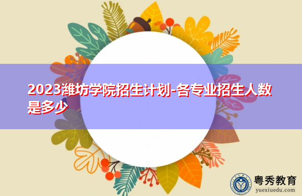 2023潍坊学院招生计划-各专业招生人数是多少 2023潍坊学院招生计划-各专业招生人数是多少
