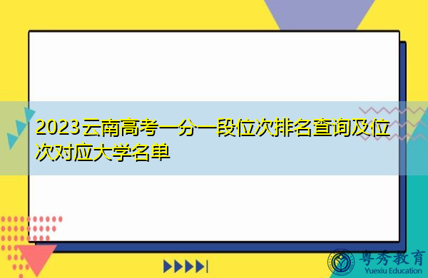 2023云南高考一分一段位次排名查询及位次对应大学名单