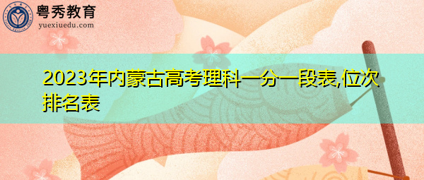 2023年内蒙古高考理科一分一段表,位次排名表 2023年内蒙古高考理科一分一段表,位次排名表