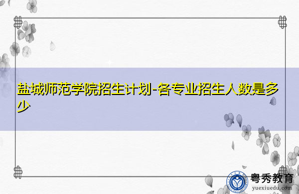 盐城师范学院招生计划-各专业招生人数是多少
