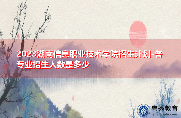 2023湖南信息职业技术学院招生计划-各专业招生人数是多少