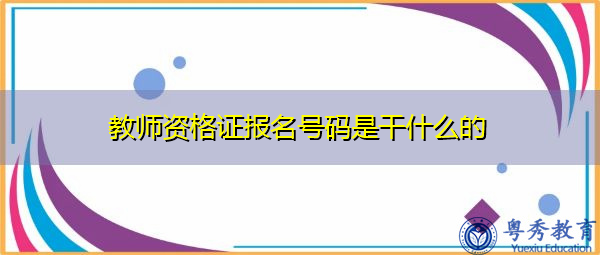教师资格证报名号码是干什么的
