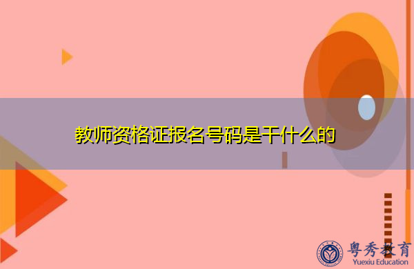 教师资格证报名号码是干什么的