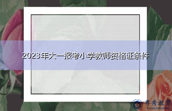 2023年大一报考小学教师资格证条件 2023年大一报考小学教师资格证条件