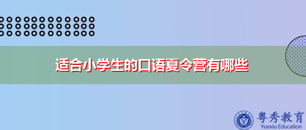 适合小学生的口语夏令营有哪些