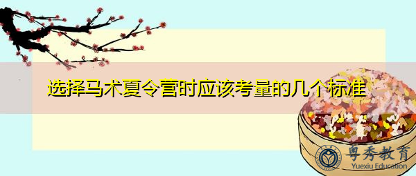选择马术夏令营时应该考量的几个标准 选择马术夏令营时应该考量的几个标准