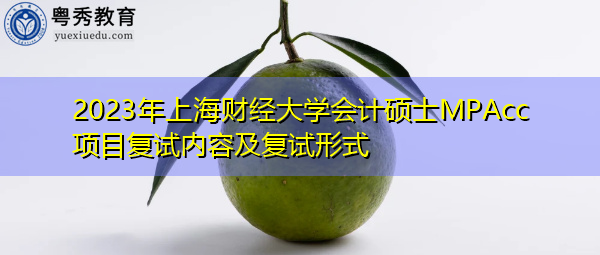 2023年上海财经大学会计硕士MPAcc项目复试内容及复试形式