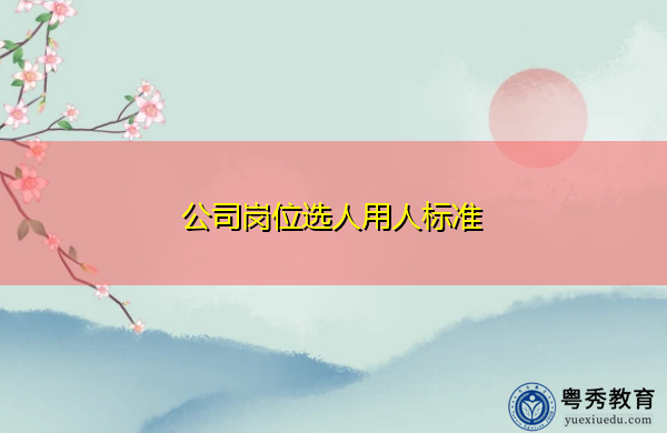 公司岗位选人用人标准 公司岗位选人用人标准