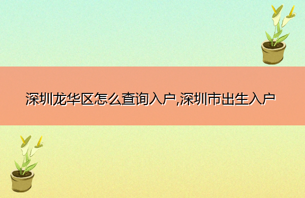 深圳龙华区怎么查询入户,深圳市出生入户 深圳龙华区怎么查询入户,深圳市出生入户