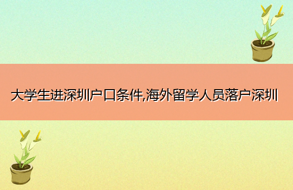 大学生进深圳户口条件,海外留学人员落户深圳 大学生进深圳户口条件,海外留学人员落户深圳
