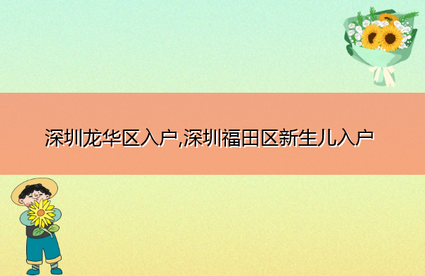 深圳龙华区入户,深圳福田区新生儿入户